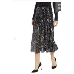 Something Navy Womens A Line Skirt‎ Black Silver Me